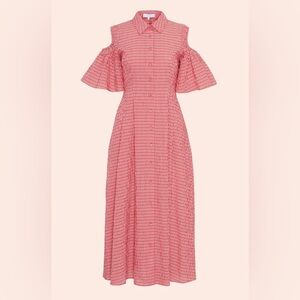 NWT Checked Seersucker Flutter Sleeve Midi Dress 14
Pearl by Lela Rose